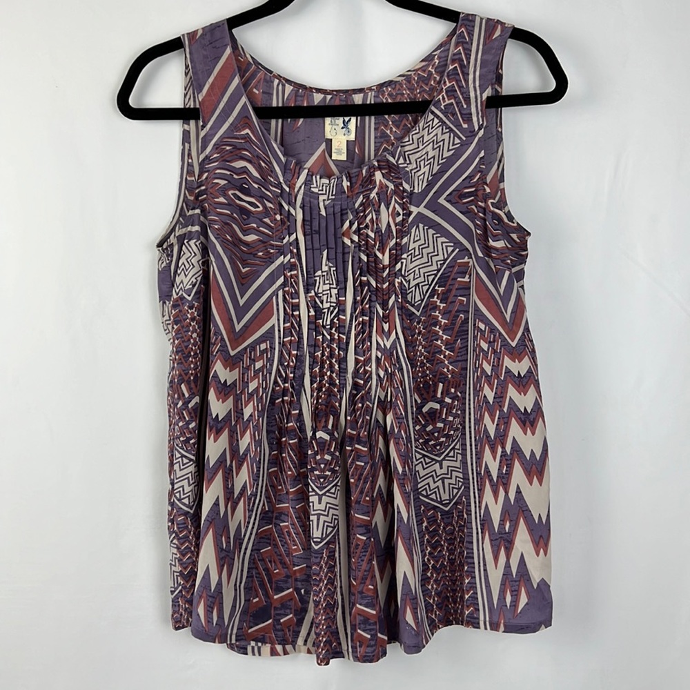 Anthropologie Edmé & Esyllte silk flowy tank blouse. Size 2.